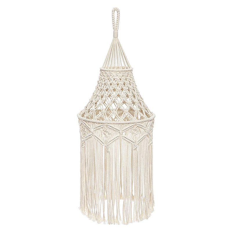 Macrame Lamp Shade Hanging Pendant Light Cover Modern Office Bedroom Living Room Nursery Dorm Room Bohemian Home Decor Retail