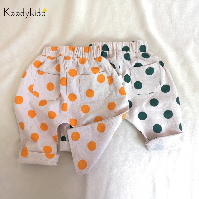 Koodykids Lente Baby Meisje Jongen Broek Herfst Baby Polka Dot Broek Broek Peuter Baby Jongen Meisje Leggings Zachte Katoen