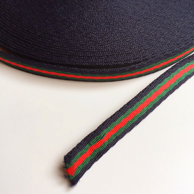 1 cm de alta qualidade fio macio tingido faixa webbing. Acessório da fita de costura diy, colhedor das decorações da roupa, corda da embalagem do presente: navy green red