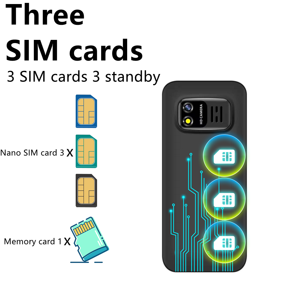 Servo  bm5310 3 sim-kort 3 standby mini-mobiltelefon automatisk opkaldsoptager bluetooth-opkald hurtigopkald magisk stemme 1.3 " mobiltelefon