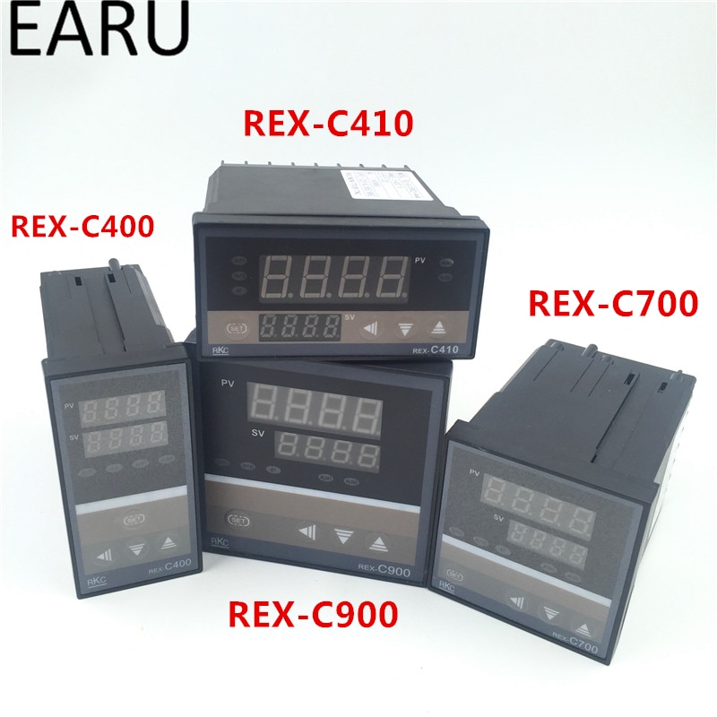 Digital pid temperatur temp controller rkc rex -c410 48*96mm vandret, indgang termoelement k ,pt100, j relæ output til varme
