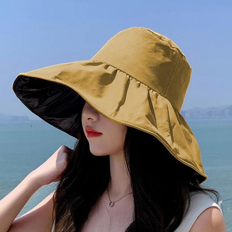 Beach Sun Visors Foldable Sun Protection Hat For Women Summer Wide Brim Hats Breathable For Seaside Swimming Pool