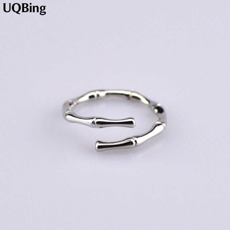 Mode 925 Sterling Zilveren Glanzende Kleine Bamboe Ringen Sieraden