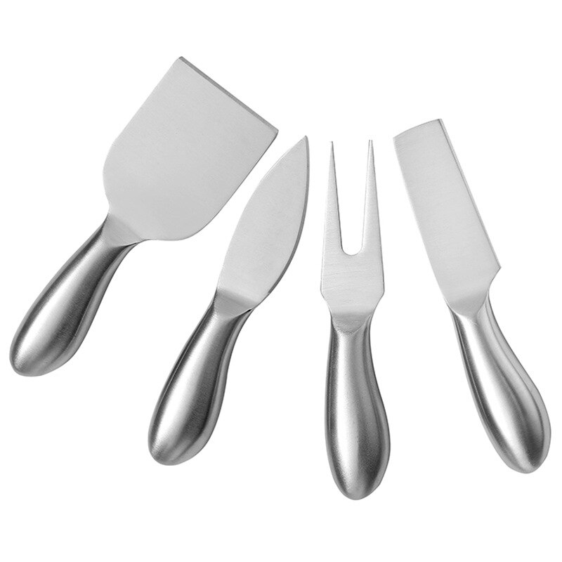 Couverts à fromage Smiley en acier inoxydable, Gadgets de cuisine, Style rétro, outils de cuisson, multifonctionnel, 4 pièces, couteau en argent et en or