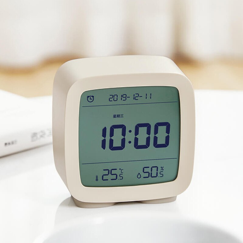 3 In 1 Electronic Clocks Desktop Mini Multifunction Bluetooth Alarm Clock Temperature Humidity Monitor Night Light: Warm White