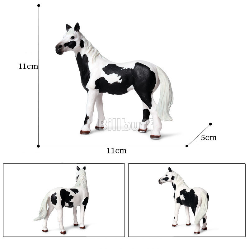 Última granja realista la valla Animal caballo jinete modelo Appaloosa Hannover caballo figuras de acción juguetes educativos para niños: Plata