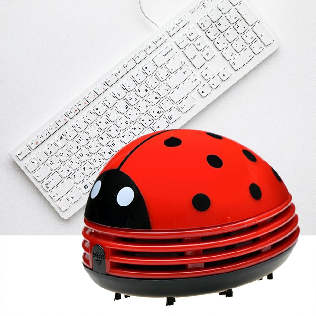 Portatile mini Aspirapolvere Coccinella Carino Fragola Cartone Animato Sul desktop Tastiera di Vuoto scrivania polvere più pulito