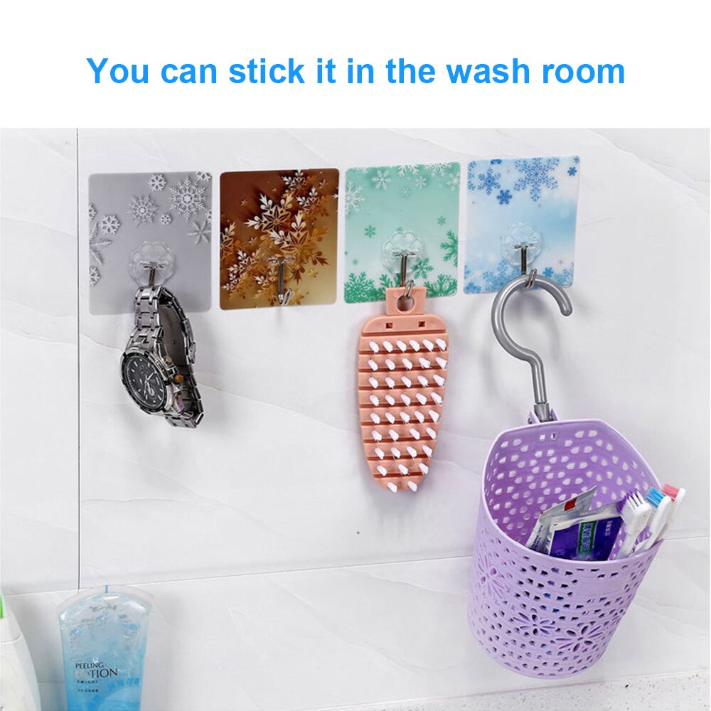 1Pc Transparante Naadloze Haak Waterdicht En Olie-Proof Haak Hanger Sterke Haak Keuken Slaapkamer Badkamer Thuis Gadget Willekeurige stijl