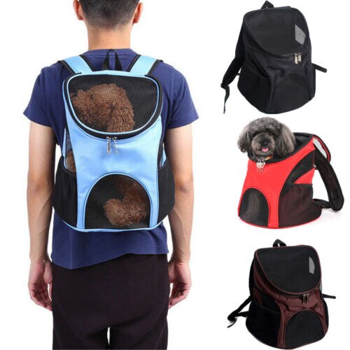 Mochila de hombro con malla respirable para mascota, gato, perro, cachorro, mochila de viaje, bolsa portátil