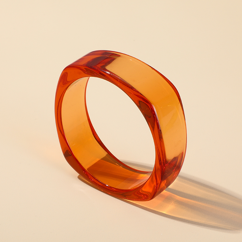 Nuovo braccialetto acrilico trasparente alla moda per donna Braccialetti da festa in resina Braccialetti con ciondoli firmati Regali di gioielli per ragazze: Oro-colore