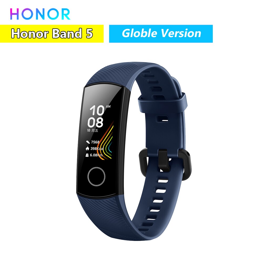 Originele Honor Band 5 Smart Polsband Mannen Vrouwen Oximeter Touch Screen Magic Kleur Hartslag Detecteren Slaap Dutje Honor Band 5: Honor band 5 Blue