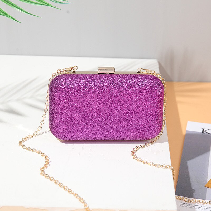 Dames Heldere Clutch Bag Kleine Vierkante Tas Bruid Diagonaal Pakket Bruiloft Bruid Kleine Tas Nacht Banket Tas Party tas: Dark Purple
