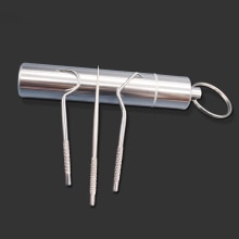 Ensemble de Cure-dents en acier inoxydable, outil de fil dentaire en métal avec support Portable, sceau de voyage domestique, boîte de rangement, Cure-Dent