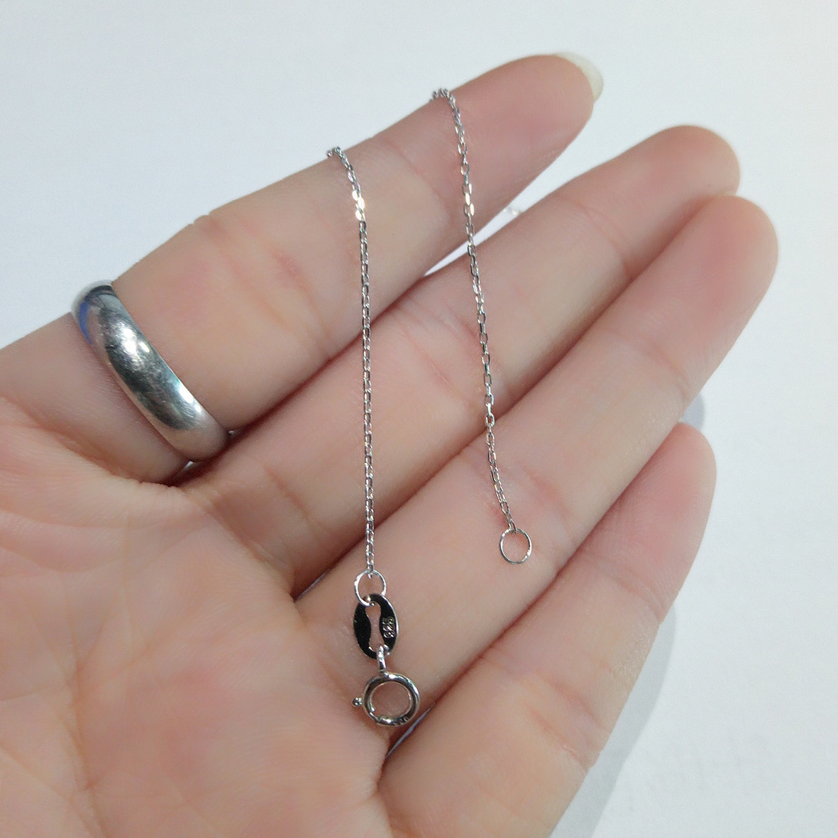925 sterling silver kedjor hänge halsband 0.50mm kabel kedja silver passform för hänge berlock för kvinnor/män