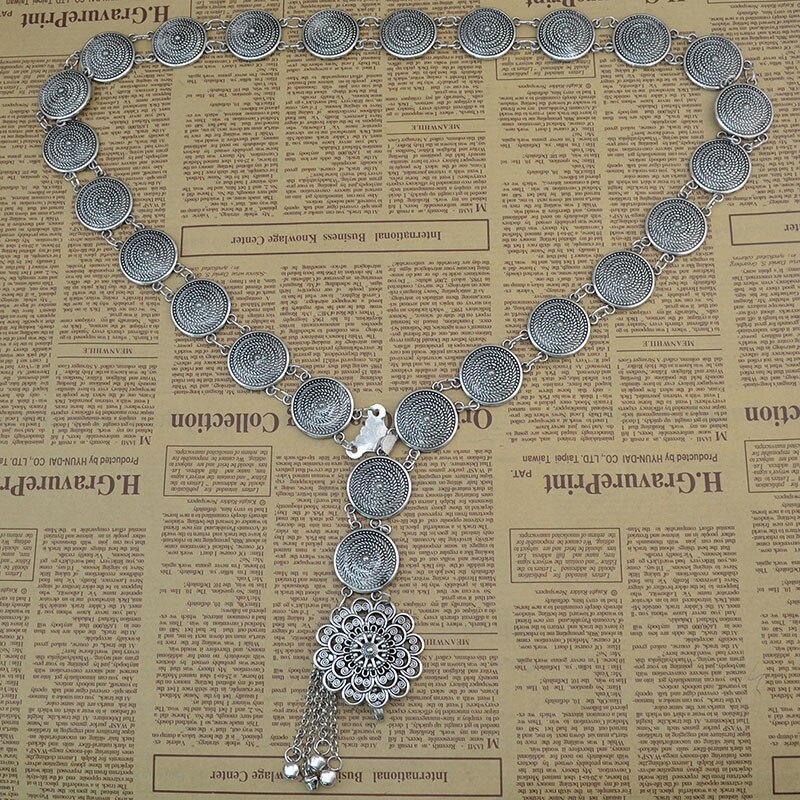 Cinturón Medieval de Metal con hebilla para mujer, accesorio de disfraz, faja tallada Retro Punk, decoración de cintura antigua para adulto