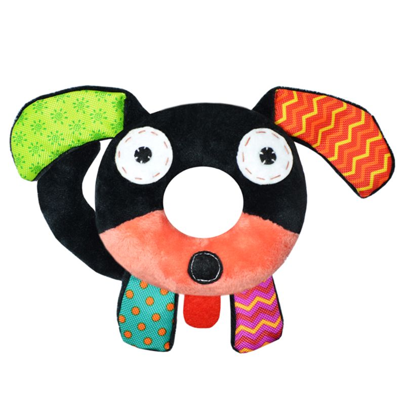 Baby Boy Girl Animal Pattern Cartoon Hand Bell Ring Rattles Soft Lovely Plush fo 54DA: D