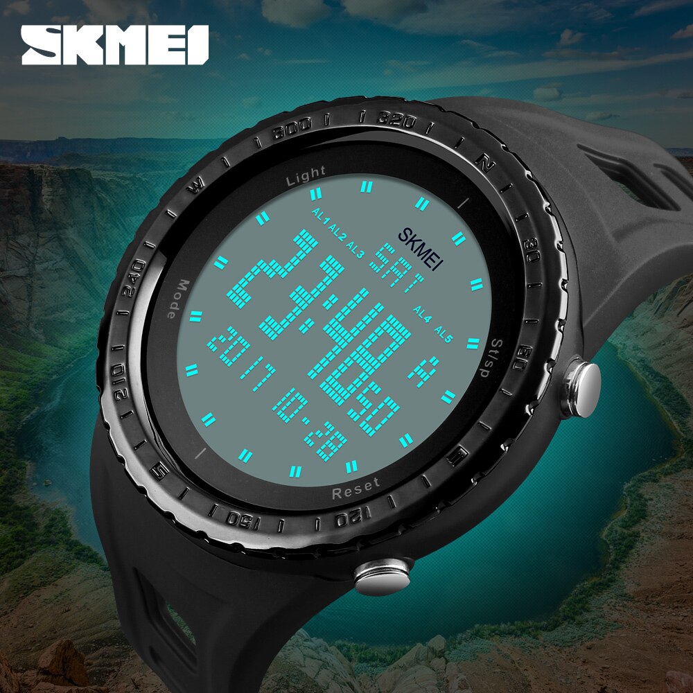 SKMEI Casual Heren Horloges LED Digitale Swim Waterdichte Outdoor Sport Horloge Mannen Dubbele Tijd Multifunctionele Horloges