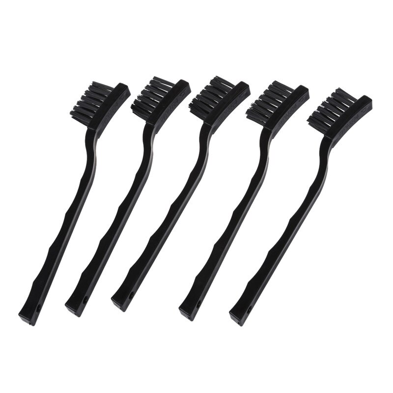 3 x 0.5cm tre rækker plasthåndtag antistatiske børster sorte 5 stk