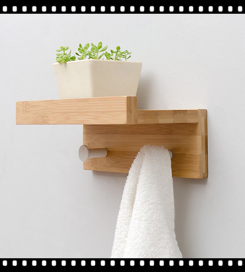Estante de pared de madera para el hogar, organizador de artículos diversos, soporte de decoración de pared, colgador de llaves, estantes de almacenamiento con colgante WF: Wood 2 Hooks