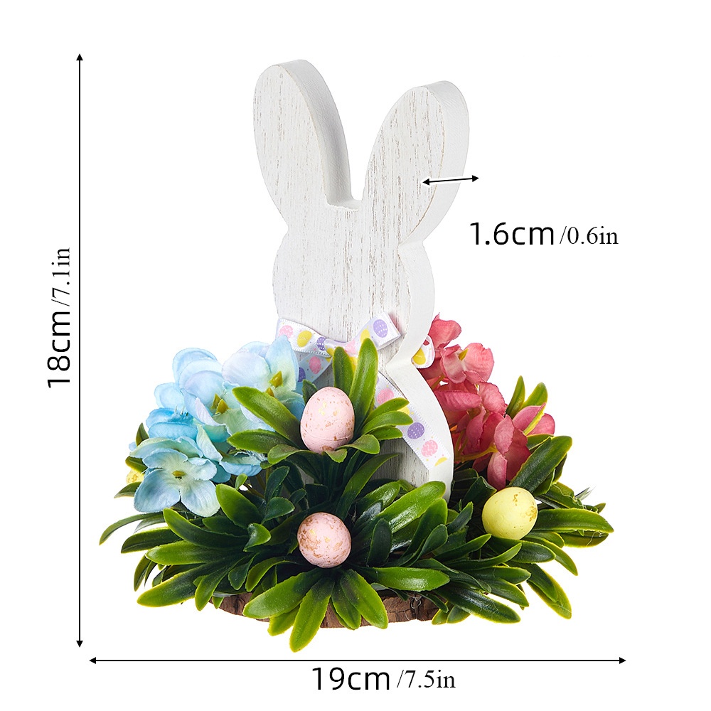 Påskepynt i tre barneaktiviteter festartikler til hjemmet stuen hvit påskedekorasjon med blomster bordplate barn: Fluorescensgul