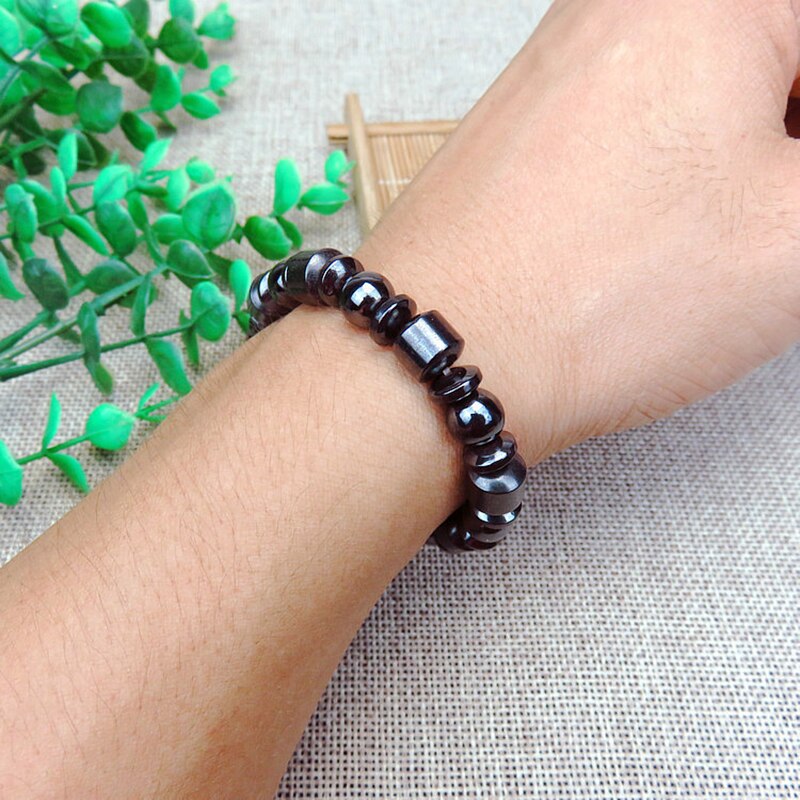 Magnetic Therapy Bracelet for Weight Loss Round Black Stone Health Care Bracelet Men Women Bracelets Bangles Yoga Jewellry