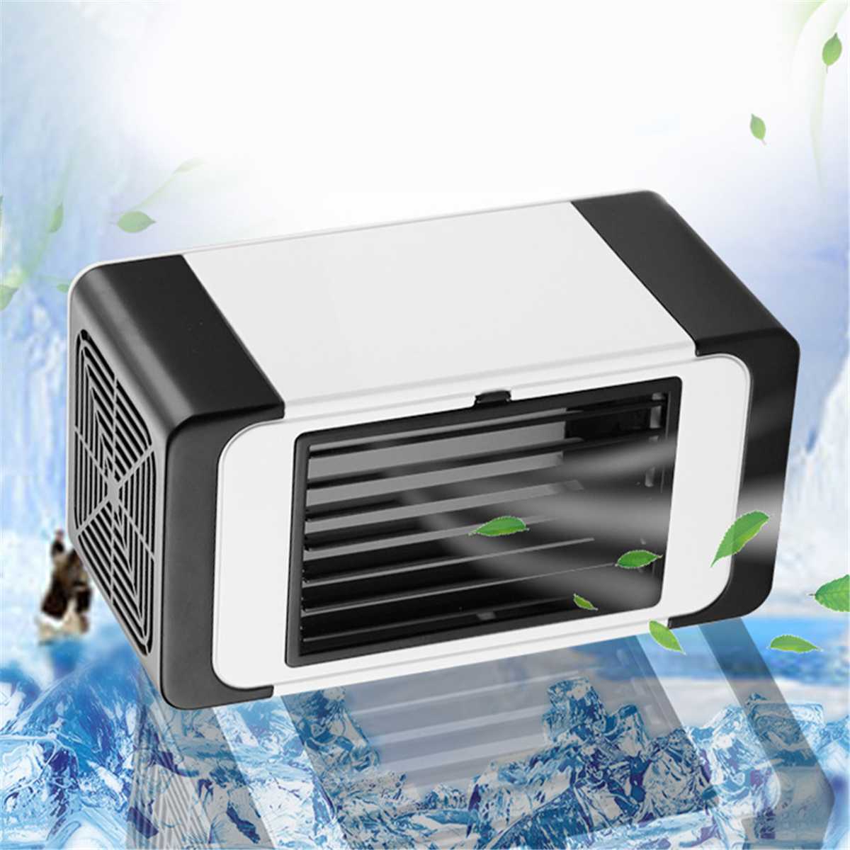 Mini Draagbare Airconditioner Ventilator Luchtbevochtiger Met Licht Air Cooler Usb Koelventilator Airconditioning Voor Home Office 5V