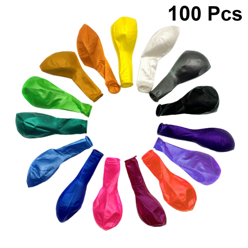 100 Stuks 10 Inch Latex Ballonnen Parelmoer Ballonnen Ornamenten Set Diverse Feestartikelen Ronde Ballon Layout Decoraties (Asso