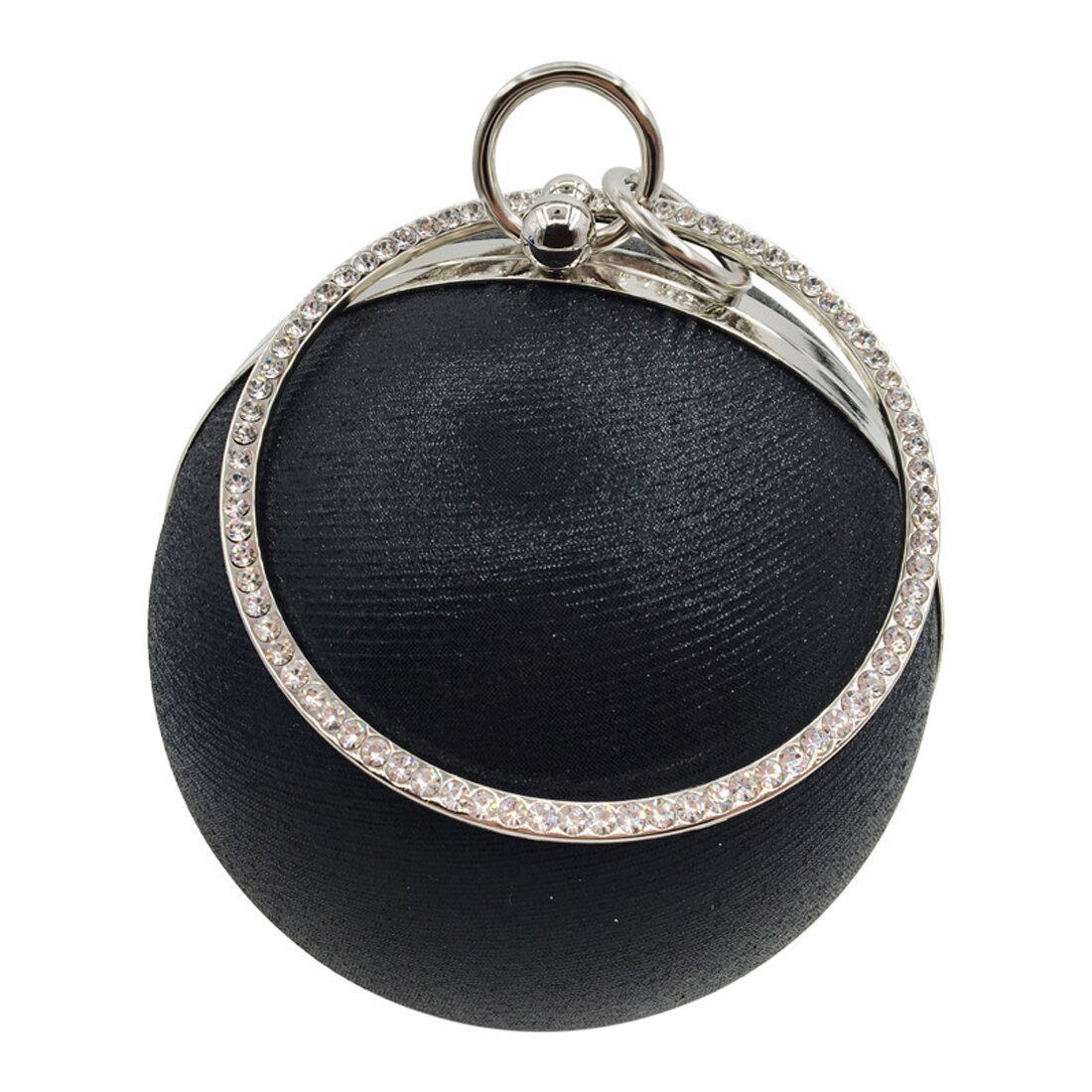 Vrouwen Mode Avondtasje Goud Zilver Pailletten Dames Handtas Beroemde Vrouwen Clutch Bag Kleine Ronde Ketting Schoudertassen: Black