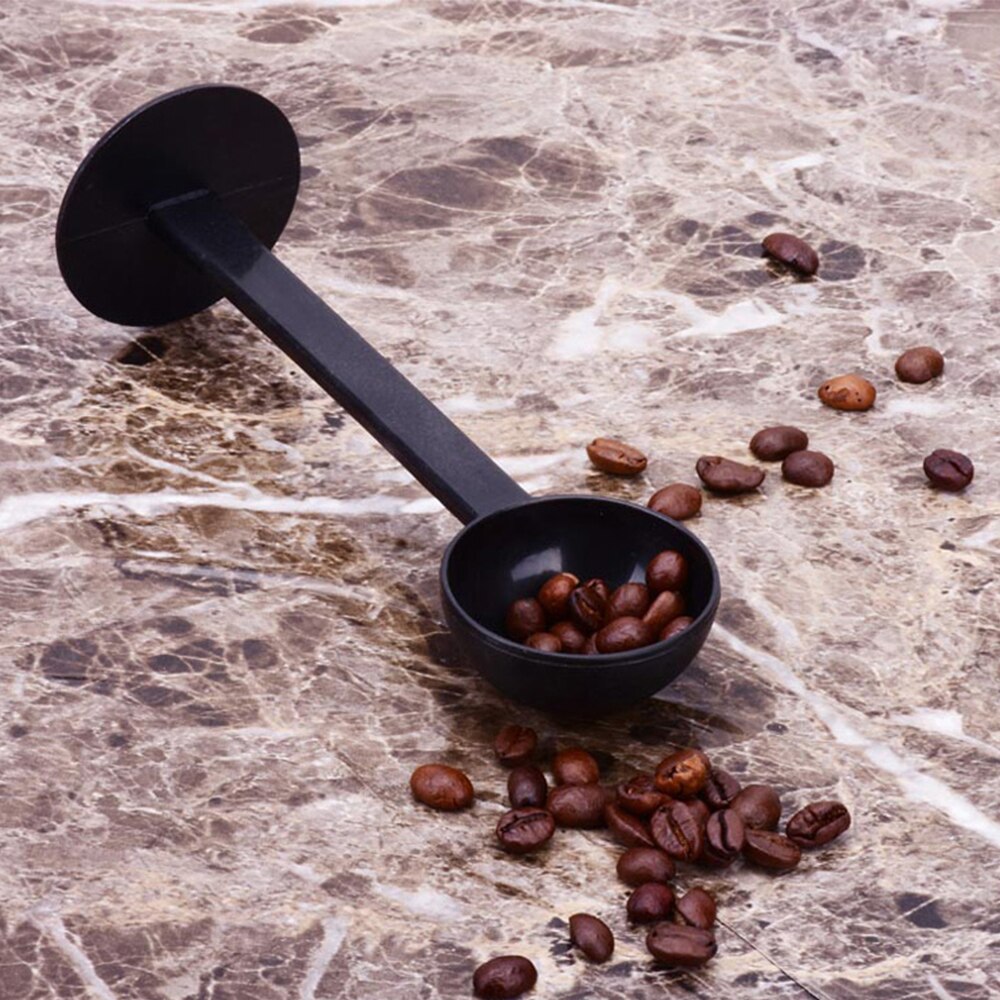 Plastic Coffee & Tea Tools 2 IN 1 10g Measuring Tamping Scoop Coffee Tamper Black Espresso Stand Coffee Spoon