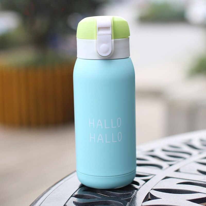 Macaron Mini Thermos Kids Cup Stainless Steel Bottle Thermos Vacuum Cup Coffee Cups Thermos Kids Belly Cup School Thermal Bottle: 200ml / blue