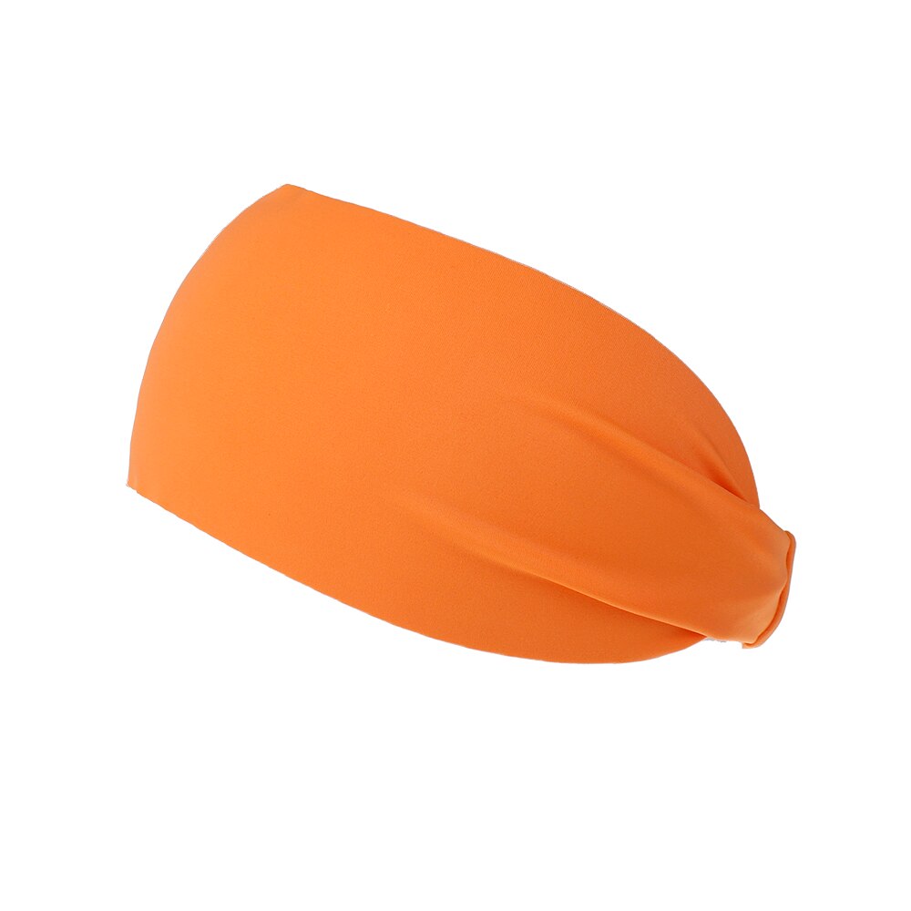 Banda deportiva para el cabello Unisex para hombres y mujeres, banda para el sudor, banda elástica para el sudor para Yoga, gimnasio, banda de cabeza elástica para deportes, bandas para el cabello de mezcla ancha: Naranja