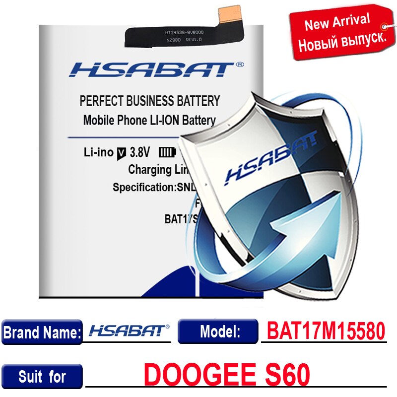 Batería HSABAT para Doogee Mix 2/S60/BL12000 BL12000 Pro/BL7000/MIX/BL5000/S70 S70 Lite/S30/Y6 Y6C Y6 piano de 5,5 pulgadas/X60 X60L: for Doogee S60