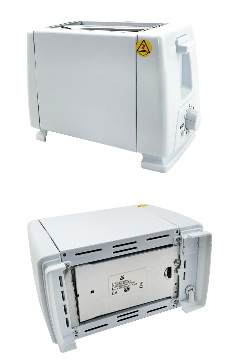 Huishoudelijke roestvrijstalen broodrooster voor 2 sneetjes brood, toastmachine voor het ontbijt met eurostekker, koele buitenkant