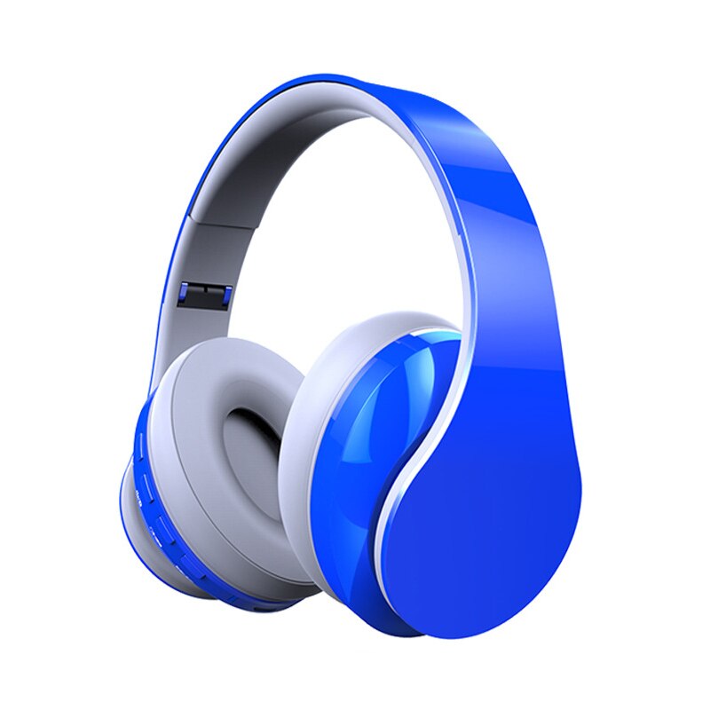Stereo oortelefoon bluetooth ruisonderdrukking grote koptelefoon draadloze gamer koptelefoon opvouwbare headset met microfoon sportmuziek oordopjes: Grijsblauw