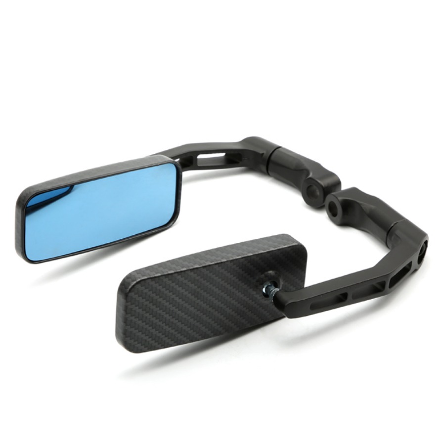 1 paar motorfiets universele accessoires zwart/koolstofvezel gemodificeerde 8/10 mm draadspiegel retro motorfiets zijrechthoekspiegel
