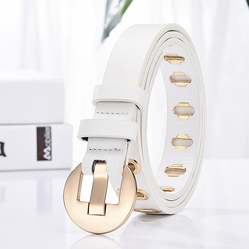 Grunge Women Belt Adjustable Hole Grunge Punk Belts for Women Alloy Pin Buckle Leather Belt for Pants Dresses: White