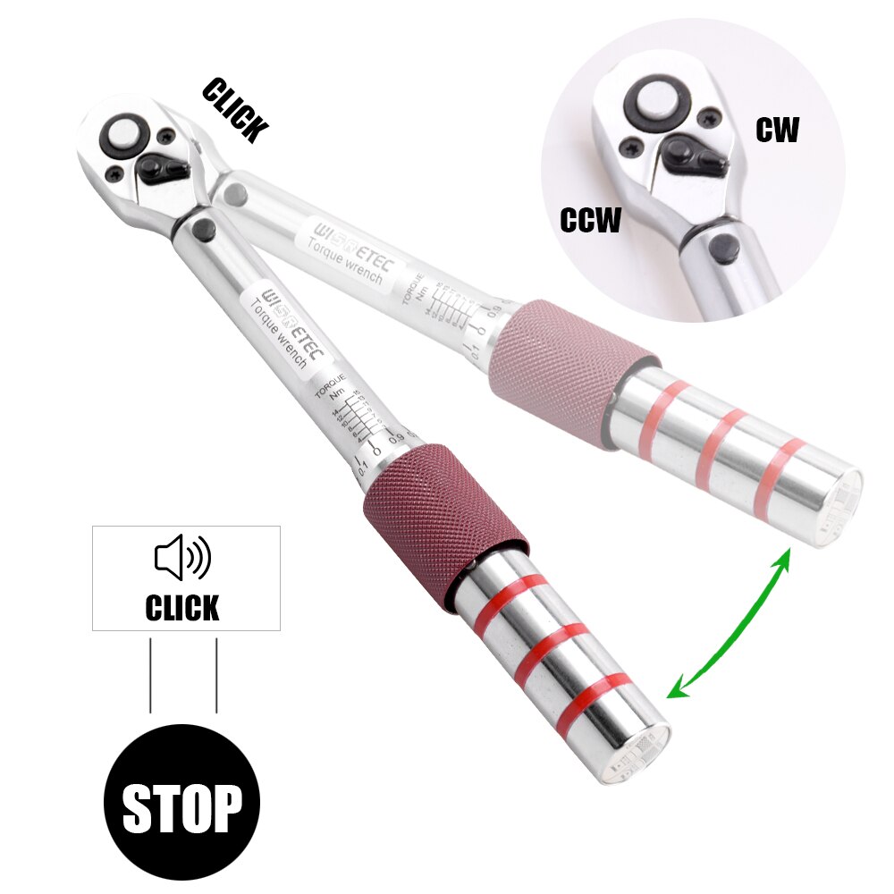 1/4 Inch Dr 2-15Nm Torque Wrench Hex Bit Set Mini Adjustable Road Carbon Hand Bicycle Bike Tool Kit With Pro Preset