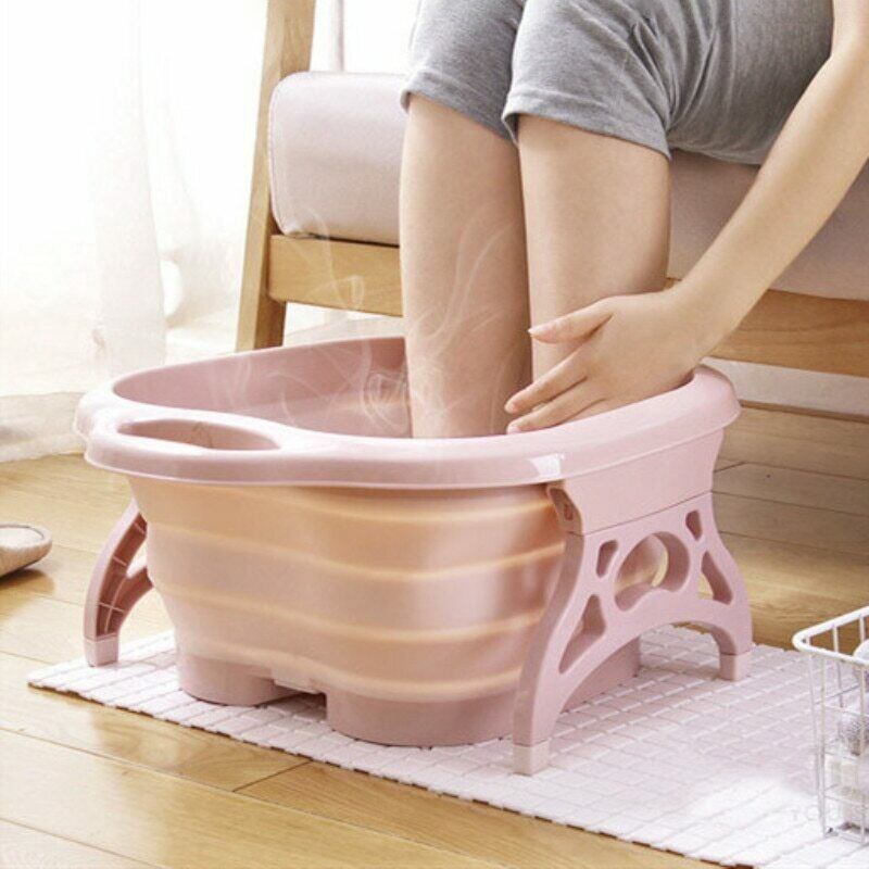 ¡Novedad! Bañera de pie para SPA, bañera para pies (con rodillos de masaje), bañera portátil plegable para masaje de pies