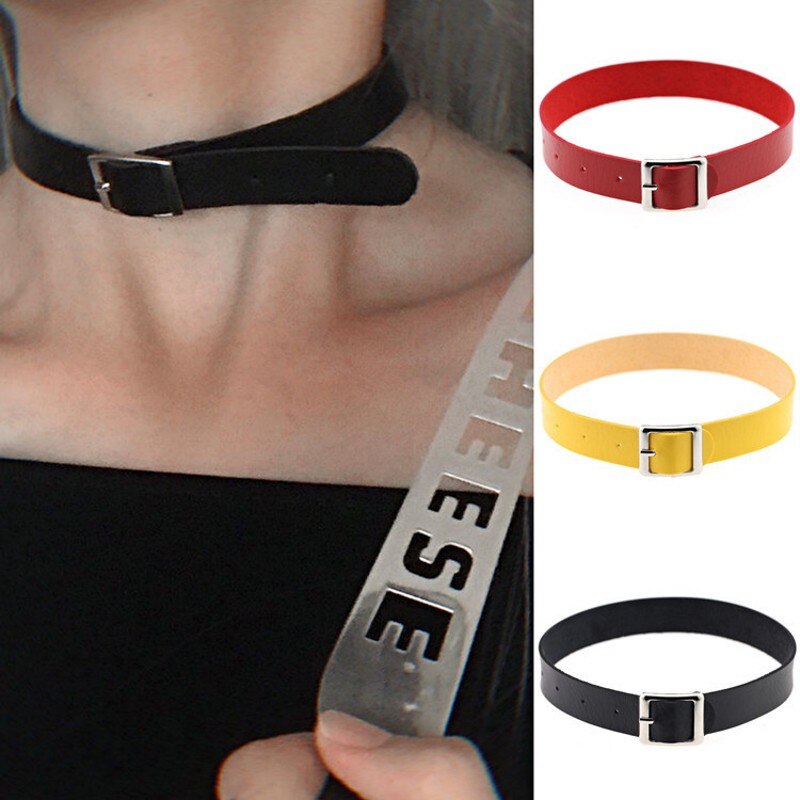 Punk Rock collana in pelle PU gotica cuore tondo Spike rivetto colletto con borchie girocollo collana a catena regalo fatto a mano gioielli per il corpo