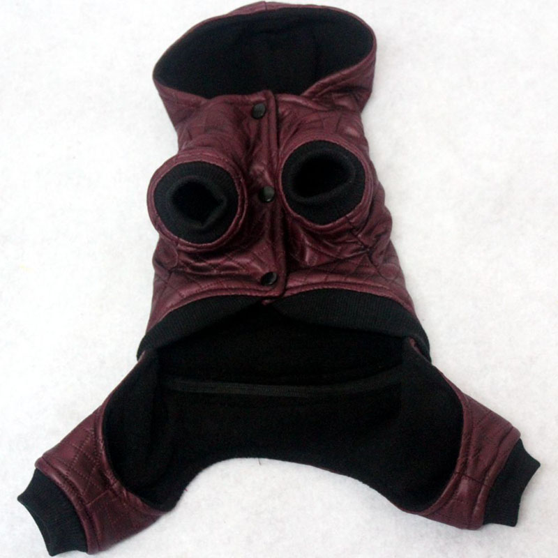 Leather Winter Pet Dog Coat Clothes Detachable Two-Piece Set Dogs Jacket Warm Four Legs Hoodies Windproof Clothing DOGGYZSTYLE