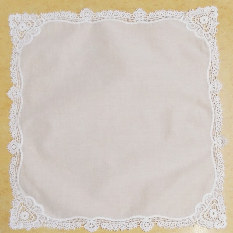 einstellen von 12 Damen Taschentücher 12x12 "Baumwolle Hochzeit Braut Taschentuch Häkeln Spitze Taschentücher Jahrgang Hanky