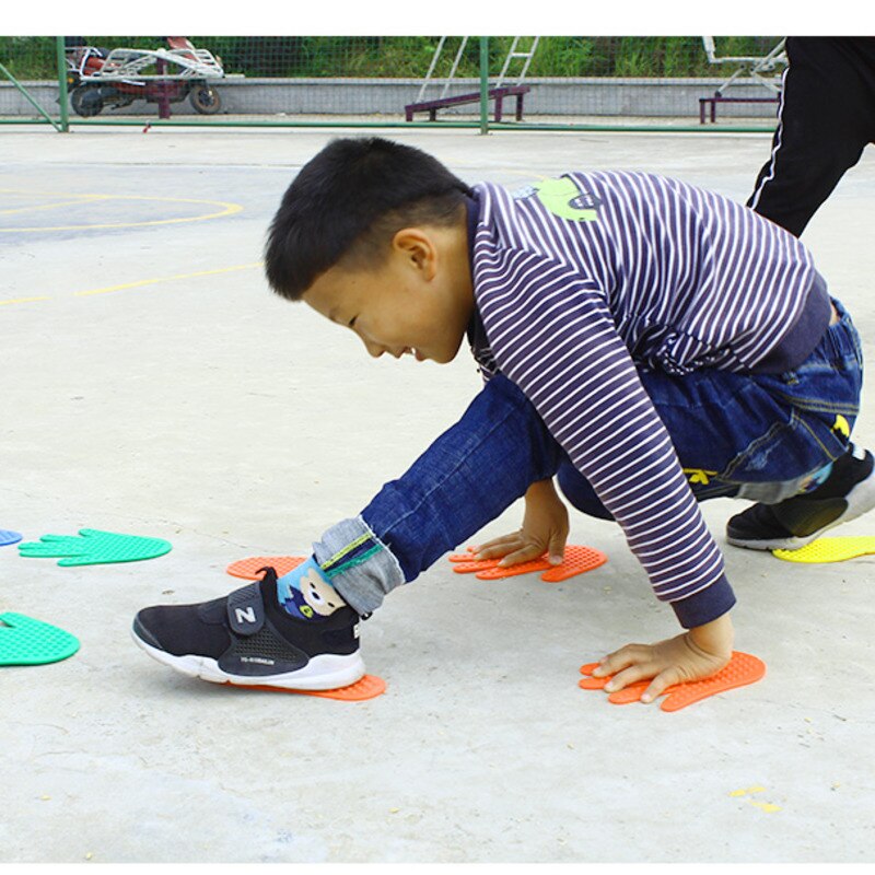 Børn håndfødder sensorisk spil spil pædagogisk legetøj til børn udendørs indendørs gennemgang hoppe aktivitet børnehave prop sport legetøj