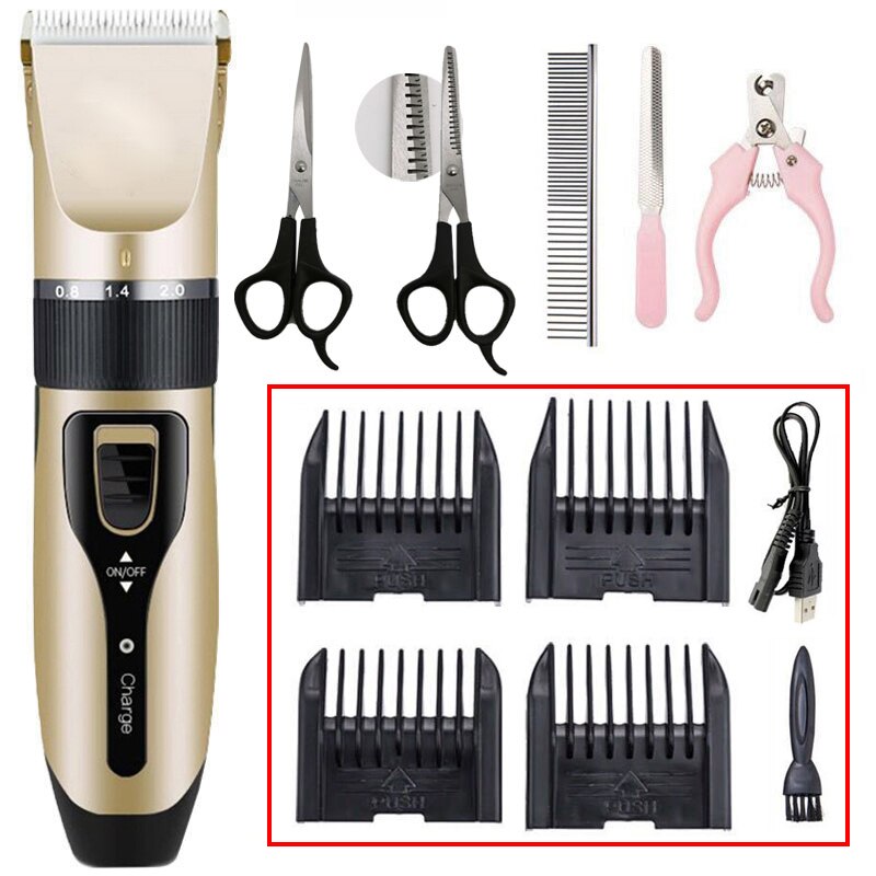 Electric Dog Clipper pet Dog Hair Clipper For Dogs Reachageable Trimmer Haircut Cat Hair Cutting Remover Machine Grooming Kit: WG BLACK CUT