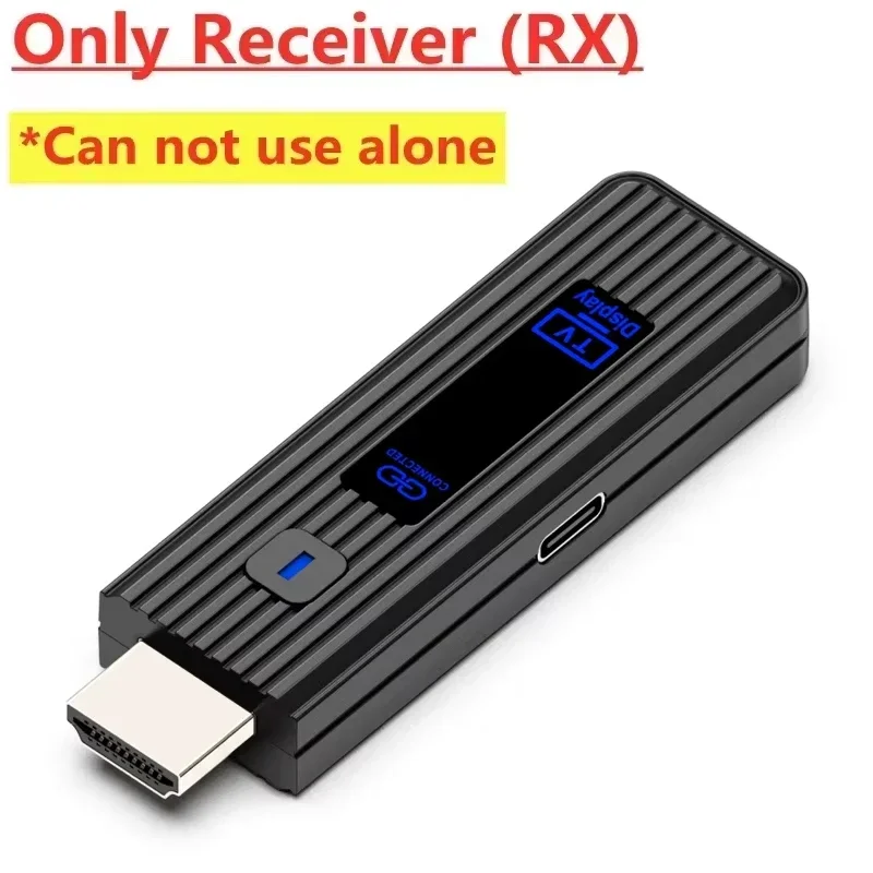50M Draadloze HDMI Video Zender Ontvanger Kits HDMI Extender Adapter TV Stick Dongle 1080P voor Laptops PC Monitor projector: Black