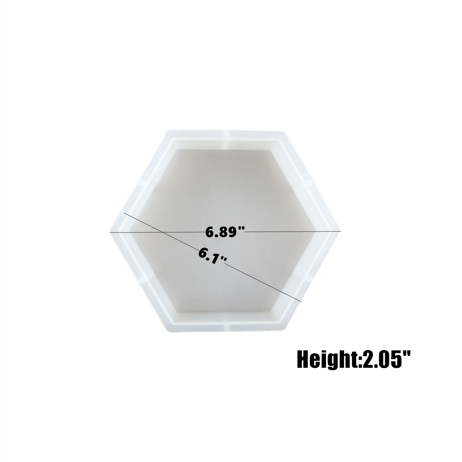 DIY Book Pillow Crystal Epoxy Resin Mold Various Sizes Large Geometry Hexagon Mirror Silicone Mould: black