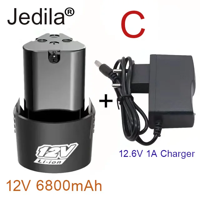 12V, 6800 MAH, Large Capacity Rechargeable lithium ion Battery General Small Electric tools, electric Drills, Screwdrivers: Gold