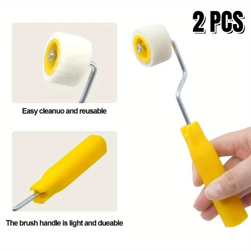 Mini-verfrollen Deuren en plafonds Wollen borstels Extra kleine verf Touch Up Trim Randborstel Roller muurreparatie kwast