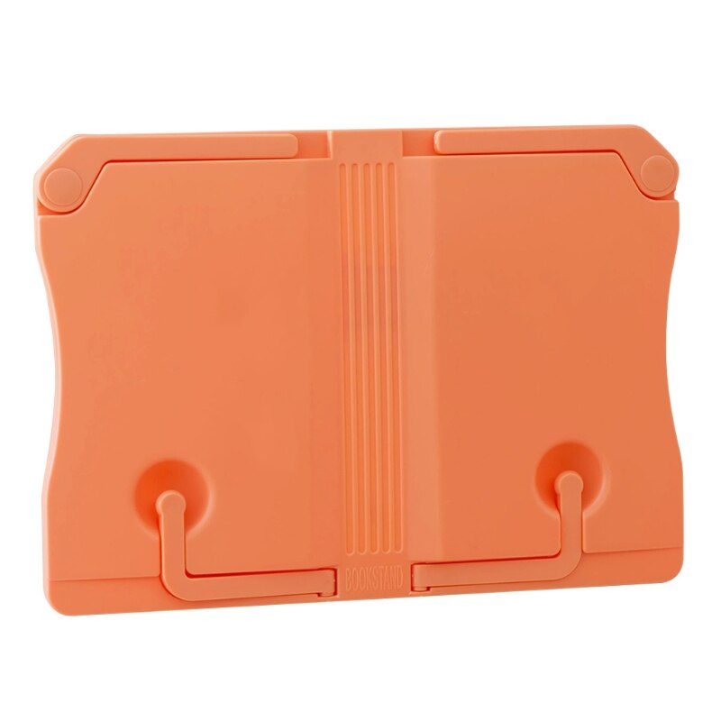 Vertical Book Stand Adjustable with Page Clips Textbook Holder Reading Stand: Orange