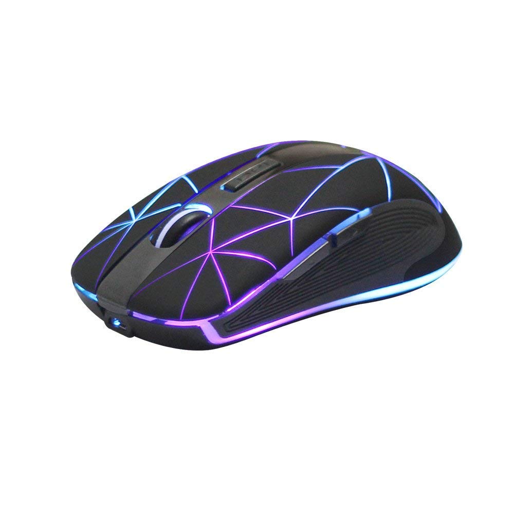 Rii RM200 2.4G Draadloze Muis 5 Knoppen Oplaadbare Mobiele Optische Muis met USB Nano-ontvanger, 3 verstelbare DPI Niveaus voor PC