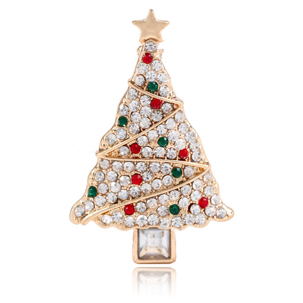 Etnische Stijl Broches Kerst Strass Boom Bell Broche Pin Crystal Kerstman Xmas Party Sieraden: 6